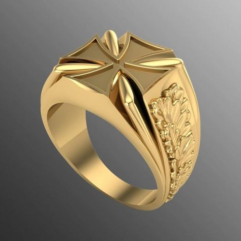 Man Ring Design Gold Simple, Mens Gold Ring Vintage, Men's Rings Gold Indian, Antique Mens Rings, Gold Cross Ring, Mens Ring Designs, Mens Designer Jewelry, Jewelry Style Guide, Simple Cross