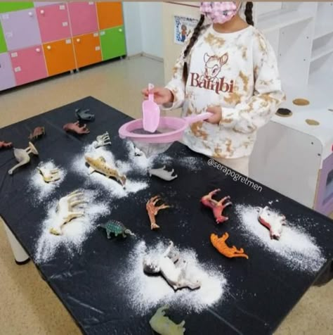 Dinosaur Activities Preschool, Science Experiments For Preschoolers, Nursery Activities, Dinosaur Activities, Childcare Activities, Dinosaur Crafts, Theme Activity, Animal Crafts For Kids, Animal Activities