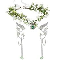 Elves Cosplay, Fairy Flower Crown, Elf Tiara, Elf Wings, Fairy Headpiece, Elven Princess, Elf Cosplay, Elf Ear Cuff, Leaf Headpiece