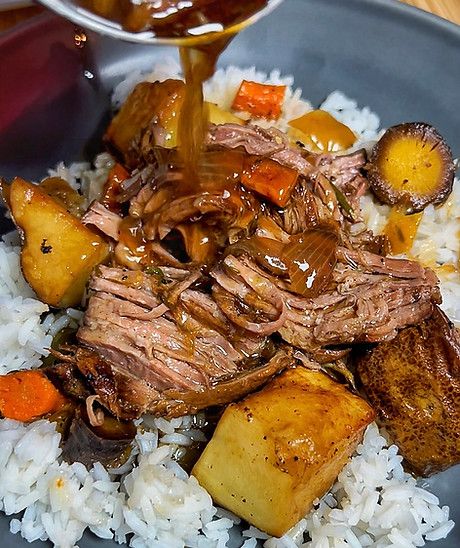 Peanut Butter Pot Roast w/ roasted veget | CookDrankEat Classic Pot Roast, Pot Roast Recipe, Roast Recipe, Pot Roast Recipes, Insta Pot, Taste Of Home, Pot Roast, Crockpot Recipes, Beef Recipes