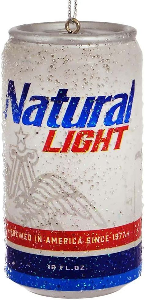 This Kurt Adler Budweiser® Natural Light can ornament is a fun and festive way to add to your holiday décor. Features the classic red, white and blue can and logo this beer has been “Brewed In America Since 1977.“ Officially-licensed Budweiser® ornament | Made of plastic and paint/mica | Hangs from gold string | Perfect for beer lovers More Information UPC 086131465970 Split 24 Case 96 Color Multicolor Item Size 3in Packaging Hang Tag Beer Can Christmas Tree, Can Christmas Tree, Kurt Adler Ornaments, Ice Beer, Natural Ornaments, Summer Potluck, Holiday Cartoon, Kurt Adler, Christmas Mouse