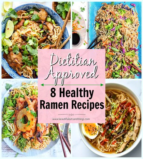 Ramen Noodle Healthy Recipes, Healthy Crockpot Ramen, Healthier Ramen Noodles, Ramen Noodle Recipes Low Sodium, Ramen Noodle Dinner Recipes, Healthy Ramen Noodle Recipes Easy Work Lunches, Lotus Ramen Noodle Recipes, Macro Friendly Ramen, Macro Friendly Ramen Recipes