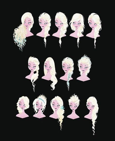 Elsa hairstyles Elsa Ponytail, Elsa Hairstyle, Edith Head Gowns, Hair Movie, Elsa Hair, Frozen Art, Edith Head, Tutorials Drawing, Frozen Elsa