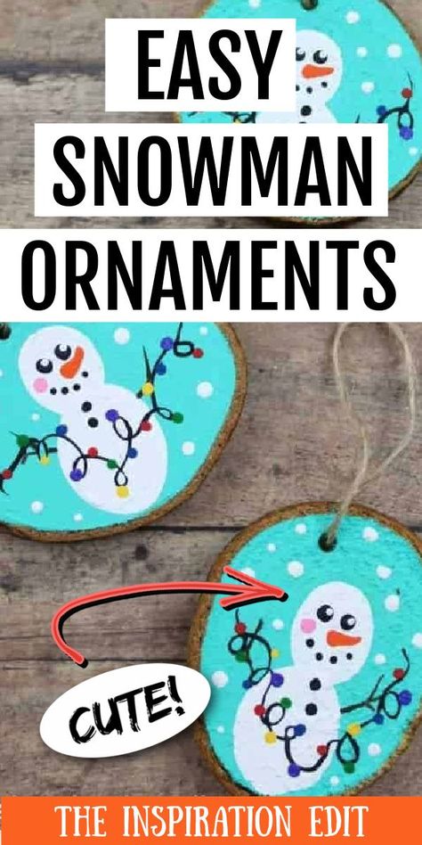 This wooden snowman craft is so easy to make and so much fun! The Inspiration Edit teaches you how to create adorable snowman ornaments that you will hang on your Christmas tree for years! Try this fun craft with your kids this holiday season! Wooden Snowman Crafts, Cute Christmas Ornaments, Advent For Kids, Snowman Craft, Advent Activities, Christmas Crafts For Toddlers, Diy Christmas Ornament, Wooden Snowman, Ornaments For Christmas