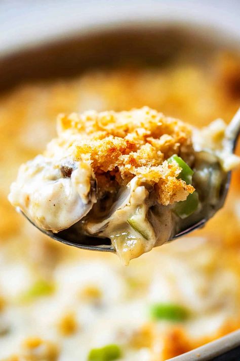 Oyster Casserole Recipes, Oyster Casserole, Sliced Mushrooms, Crowd Pleaser, Casserole Recipe, Fresh Lemon Juice, Home Recipes, Hey There, Tasty Dishes