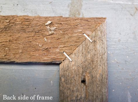 Diy Rustic Frames How To Make, Barnwood Frames Diy, Farmhouse Frames Diy, Rustic Diy Picture Frames, Rustic Frames Diy, How To Make Picture Frames Diy Simple, Diy Rustic Frame, Diy 8x10 Picture Frame, Rustic Frames Ideas