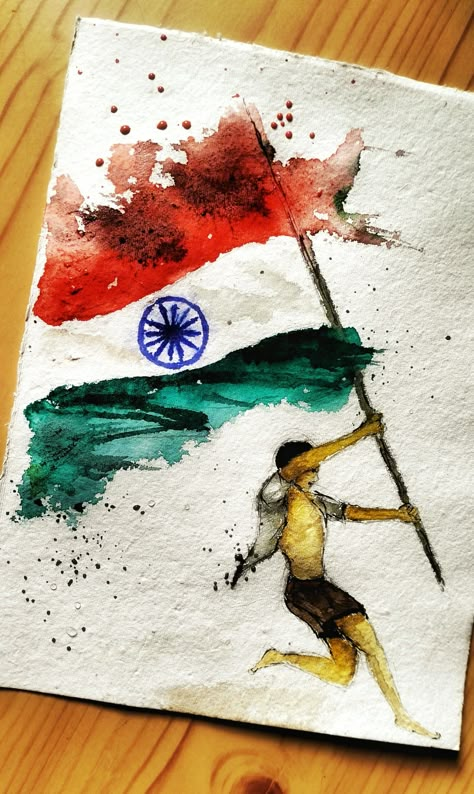 Inpendence Day Painting, Patriotic Paintings India, Painting For 15 August, Patriotism Paintings India, Indian Flag Painting Ideas, Independence Day Canvas Painting, 15 August Painting Ideas, Independence Day Drawing Watercolor, Drawing On 15 August