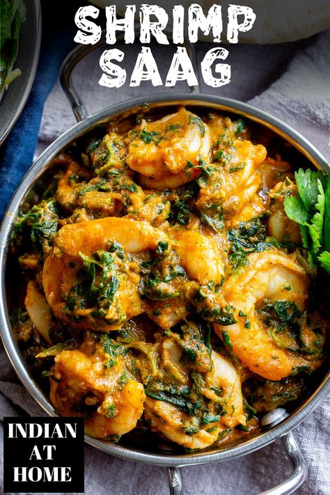 Indian Shrimp Recipes, Shrimp And Scallop Recipes, Curry Side Dishes, Healthy Seafood Dishes, Indian Takeout, Saag Recipe, Healthy Indian Recipes, Easy Curry, Best Seafood Recipes