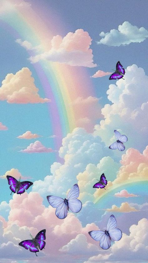 Rainbows And Butterflies, The Sky, Butterflies, Rainbow, Wallpapers, Quick Saves