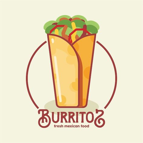 Vector burritos logo | Premium Vector #Freepik #vector #food-logo #restaurant-logo #restaurant-branding #food-branding Fresh Mexican Food, Burritos, Fresh Food, Mexican Food Recipes, Premium Vector, Graphic Resources, Logo Design, Branding, ? Logo