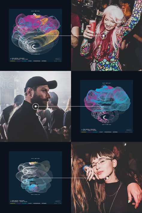 Live data visualization of clubbers on Behance Data Art, Data Map, Event Tech, Data Visualization Design, Data Visualisation, Graphic Trends, Technology Art, Generative Design, Design Research