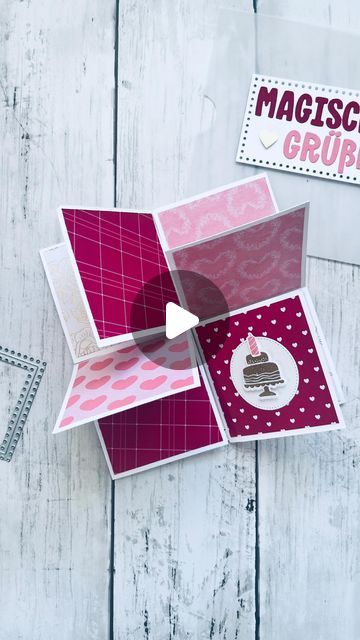 Brigitte Keiling - Stampin‘ Up! Demonstratorin on Instagram: "Und hier zeige ich Dir die quadratische XXL-Karte noch mal in bewegten Bildern! So kannst Du Dir den Mechanismus besser vorstellen. 😊  Das Video-Tutorial kommt bald! 🩷  Guten Start in den Tag!   #stempelfantasie #stampinup #stampinupdemo #stampinupdemonstrator #besonderekartenform #saleabration2024 #saleabration #stampinuponly #bastelmaterial #stampinupprodukte #bastelnmitpapier #kartenmitwoweffekt" Stampin Up Anleitung, Card Folds, Video Tutorial, Stampin Up, Pins, On Instagram, Instagram