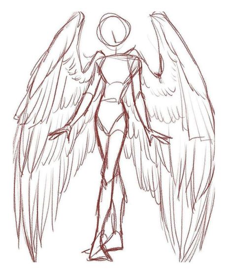 Angel Designs Drawing, Angels Drawing Reference, Angels Character Design, Angel Body Base, Angelic Pose Reference, How To Draw An Angel, Female Angel Oc, Angel Drawing Sketches, Angels Drawing