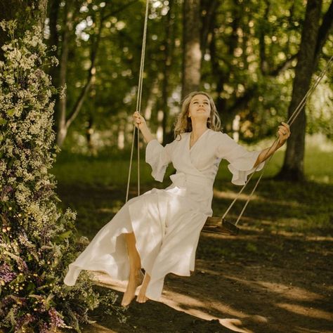 "Linen Wedding Dress. Handcrafted. Ethically." Wedding Dress Goddess, Goddess Wedding Dress, Forest Wedding Dress, Goddess Wedding, Wedding Dress Modest, Simple Bridal Dresses, Dress Goddess, Wrap Wedding Dress, Rustic Wedding Gowns