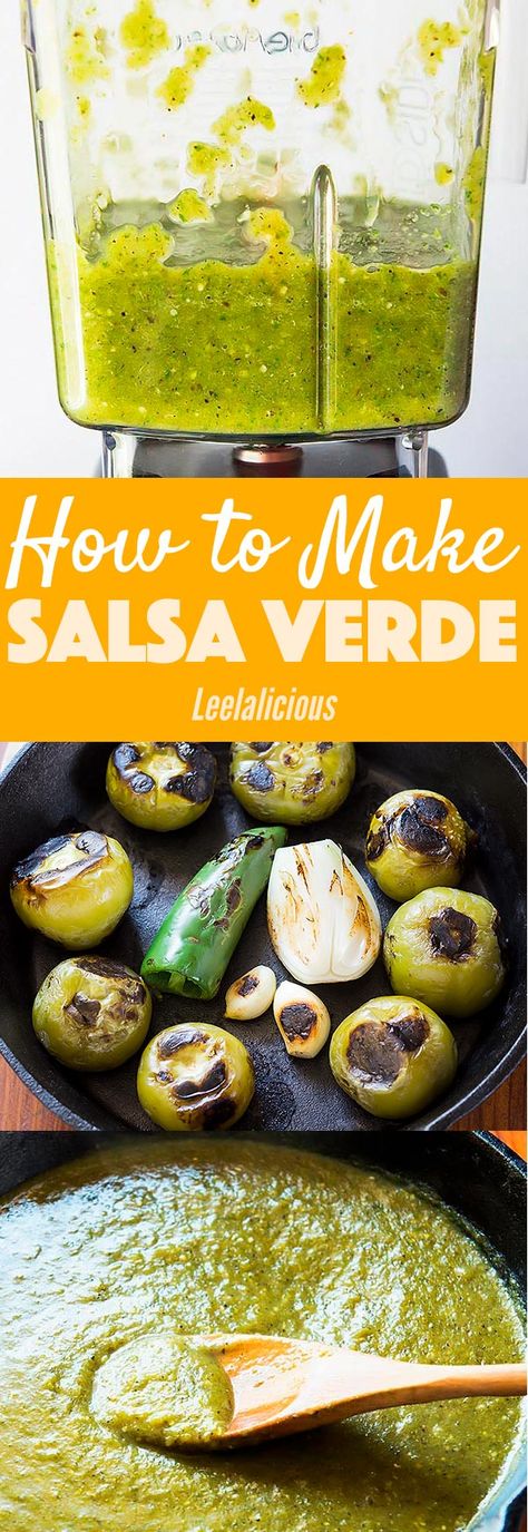 Roasted Salsa Verde Recipe, Roasted Salsa Verde, Fingerfood Recipes, Filet Mignon Chorizo, Roasted Salsa, Mexican Salsa Recipes, Verde Chicken, Salsa Verde Recipe, Authentic Mexican Recipes