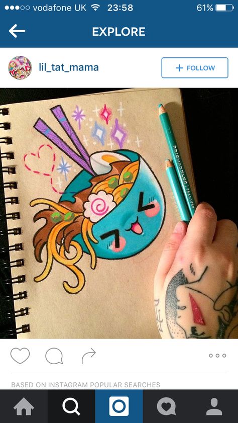 Ramen chopstick cute Sushi Tattoos, Ramen Tattoo, Chopsticks Crafts, Food Tattoo, Crafts Cute, Food Tattoos, Sick Tattoo, Kawaii Tattoo, Japan Tattoo