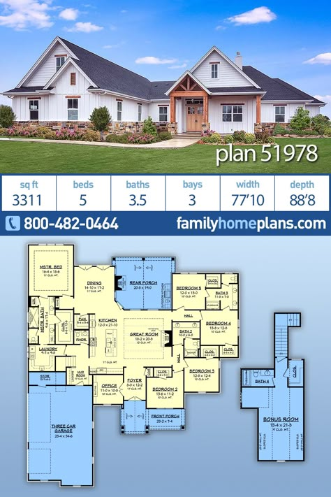 Modern Craftsman House Plans, Modern Craftsman Style Homes, Modern Craftsman House, Modern Craftsman Home, Cottage Garage, Mansion Homes, Southern Style House, Southern Style House Plans, Southern House Plan