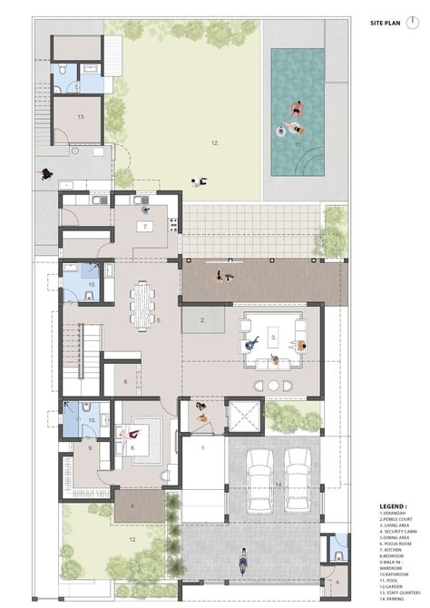 Resort Design Plan Architecture, Bungalow Layout, Column Design Interior, Modern Terrace House, Residence Plan, Bungalow Plan, Office Cabin Design, Architecture Design Competition, Small Villa