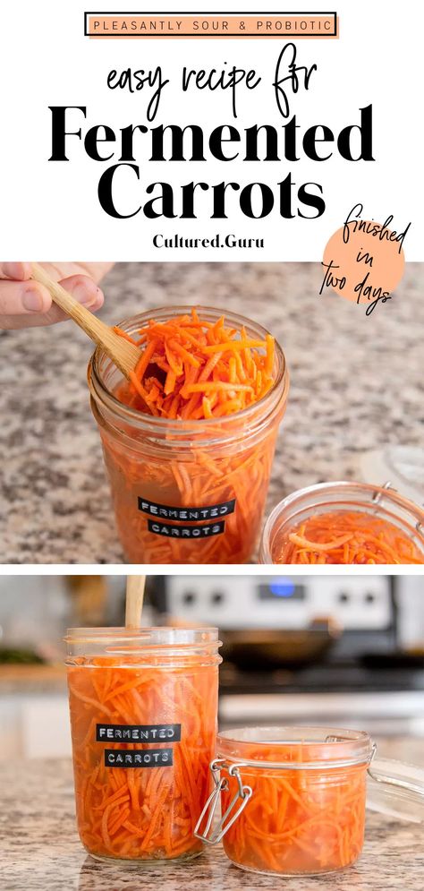 Fermenting Carrots, How To Make Fermented Foods, Quick Pickled Carrots, Fermented Carrots, Good For Gut Health, Fermenting Recipes, Fermented Vegetables Recipes, Gut Health Foods, Quick Pickle