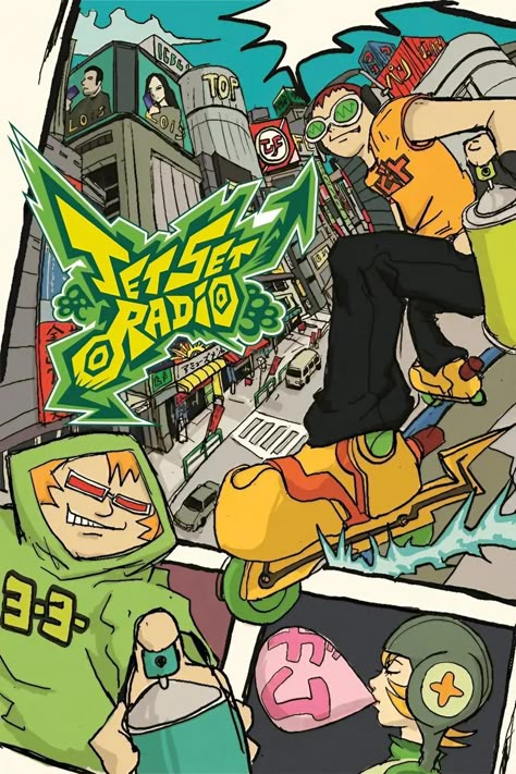 Jet Grind Radio, Jetset Radio, Cartoon Tips, Radio Video, Jet Set Radio, Retro Gaming Art, Bad Smell, Graffiti Style Art, Swag Art