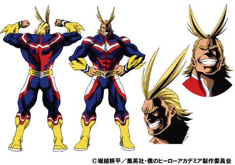 My Hero Academia TV Anime Posts Color Character Designs - News - Anime News Network:UK Marina Inoue, All Might Cosplay, Gundam Build Fighters, Kirishima Eijirou, Model Sheet, All Might, Character Sheet, Hero Academia Characters, Boku No Hero