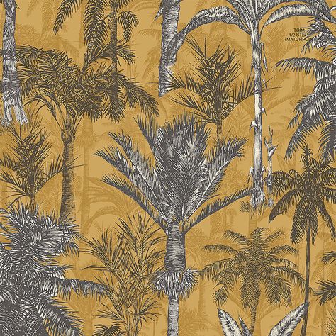 Tropical Print Wallpaper, Tree Leaf Wallpaper, Tropical Wallpaper, Diy Wallpaper, Tropical Design, Yellow Wallpaper, Maximalism, Leaf Wallpaper, Cole And Son