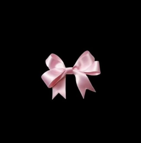 Pink Bow, Black Background, Ribbon, Pink, Black