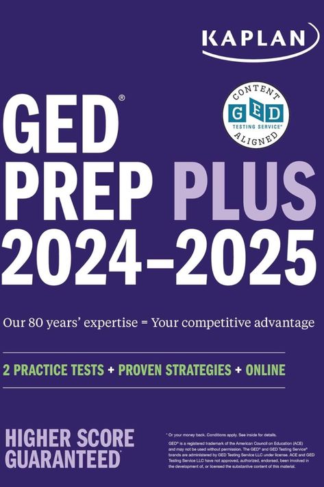 GED Test Prep Plus 2024-2025: Includes 2 Full Length Practice Tests, 1000+ Practice Questions, and 60+ Online Videos (Kaplan Test Prep) Revised, Revised Edition Ged Test Prep, Ged Study, Ged Study Guide, Gre Math, Act Test Prep, Gre Prep, Mcat Study, Act Prep, Test Taking Strategies