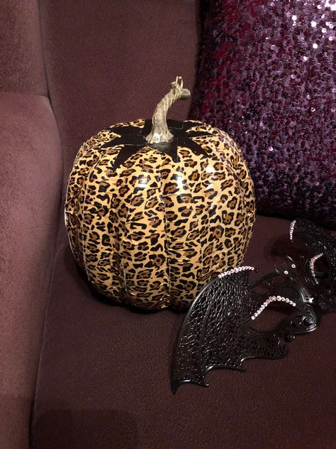 Leopard Duck Tape Pumpkin Cheetah Print Pumpkin, Leopard Pumpkin, Duck Tape, Caramel Apples, Halloween Ideas, Cheetah Print, Fall Halloween, Caramel, Halloween