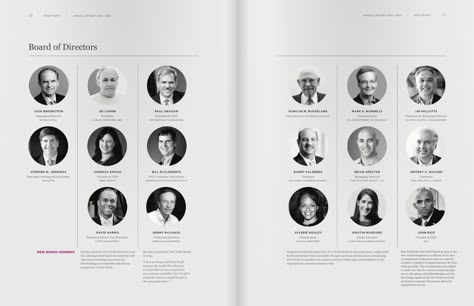 Board Of Directors Design, Board Of Directors Layout, Yearbook Design, Annual Report Design, Report Design, Magazine Layout Design, Architecture Poster, Grid Layouts, Web Design Tips