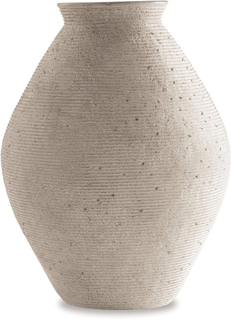 Amazon.com: Signature Design by Ashley Hannela 17" Modern Distressed Polyresin Vase, Antique Tan : Home & Kitchen Vase Antique, Brown Vase, Rustic Ceramics, Home Decor Vases, Resin Table, Table Vases, Large Vase, Ashley Furniture, Eye Drawing