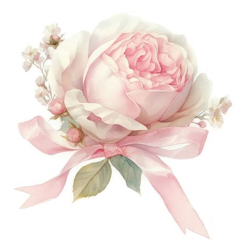 Elegant watercolor pink rose illustration | free image by rawpixel.com / Tang Png Aesthetics, Pink Rose Illustration, Roses Coquette, Vintage Pink Aesthetic, Coquette Flowers, Pink Drawing, Interesting Drawings, Graphic Shapes Design, Romantic Background