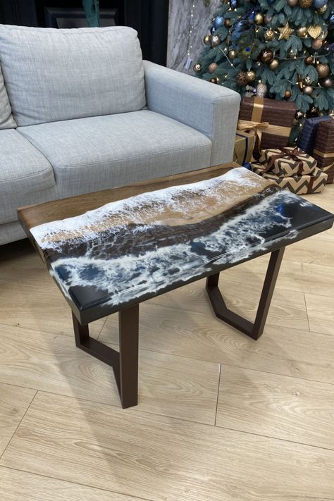 Resin Tables, Table Resin, Handmade Coffee Table, Ocean Resin, Epoxy Table, Epoxy Resin Table, Brown Table, Resin Table, Facades