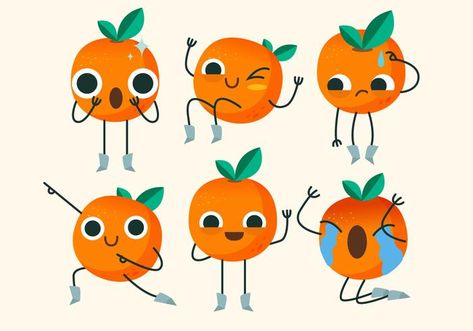 Vector Illustration Character, Fruits Drawing, Simple Character, Vector Character Design, Geometric Shapes Art, Cute Character, Fruit Illustration, Concept Art Character, Mascot Design