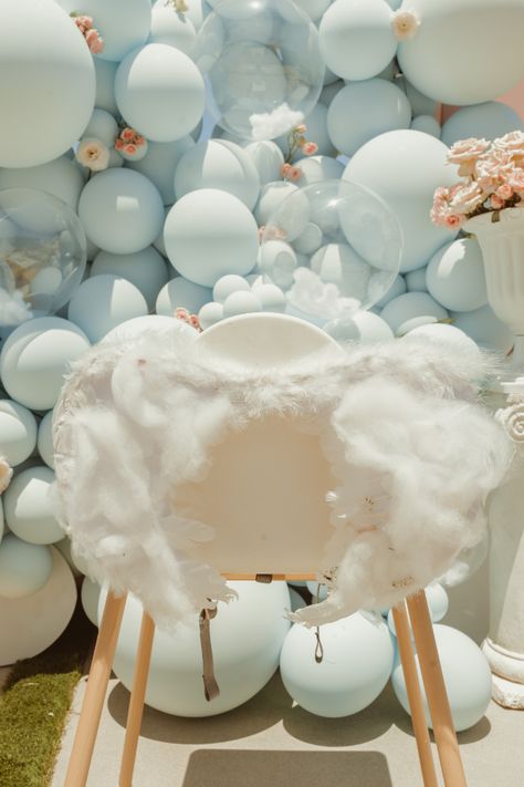 On Cloud “One” First Birthday Party - Inspired By This Cloud Birthday Decoration, Cloud 1st Birthday Party, Cloud Nine Balloon Garland, Dreamy First Birthday Party, On Cloud One Birthday, Cloud Birthday Theme, Cloud Nine Birthday Party, Cloud Nine Party, Sky Birthday Party