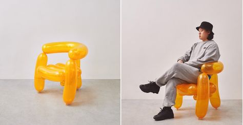 Balloon Furniture: A Seungjin Yang Collection | iCreatived Balloon Furniture, Jin Yang, Korean Artist, Art And Design, South Korean, Concept Store, Metal Art, Furniture Design, Balloons