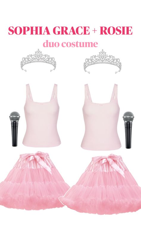 sophia grace and rosie costume creative halloween costume for duos college party halloweekend Sofia And Amber Costumes, Ariana Grande Halloween Costume Ideas, Sofia Grace And Rosie Costume, Sophia Grace And Rosie Costume, Sophia Grace And Rosie, 2 Person Halloween Costumes, Sophia Grace, Duo Costumes, College Party