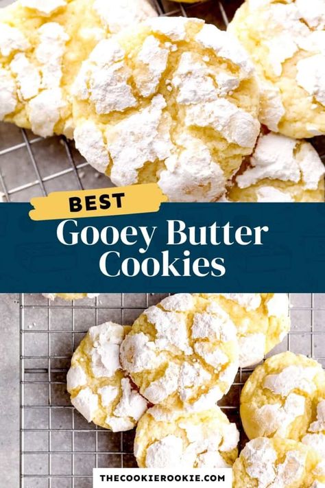 Goey Butter Cookies, Gooey Butter Cookies Recipe, Butter Cake Cookies, Gooey Butter Cookies, Gooey Butter, Make From Scratch, The Cookie Rookie, Gooey Cookies, Cookie Rookie