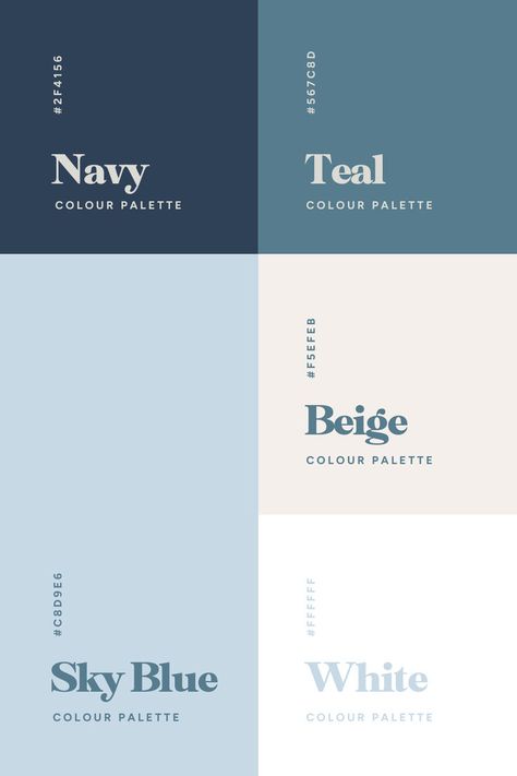 Love this light & calm blue website color palette for an psychologist! Click to see the perfect mix of modern & feminine tones for your next project! #websitedesign #colorpalette #inspiration ✨ Cool Toned Palette, Modern Colour Pallete, Color Palette 2 Colors, Blue Logo Palette, Cool Tone Colour Palette, Color Palette Cool Tones, Calm Blue Color Palette, Light Blue Color Pallete, Baby Blue Colour Palette