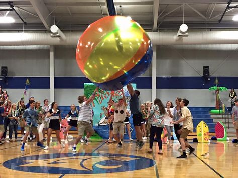 Hawaiian Themed  Pep Rally 8•26•16 Class Game Hawaiian Pep Rally Games, Hawaiian Cheer Theme, Hawaiian Themed Pep Rally, Aloha Pep Rally, Pep Rally Activities, Rally Game Ideas, Beach Pep Rally, Fun Pep Rally Games, Hawaiian Pep Rally