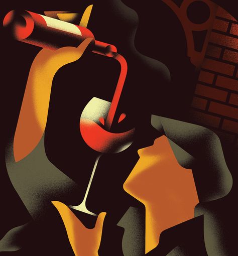 Mads Berg, Art Deco Illustrations, Wine Book, Art Deco Inspiration, Wine Event, Art Deco Illustration, Wine Poster, Picture Books Illustration, Wine Art