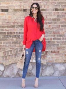 Red Blouse Outfit, Red Shirt Outfits, Red Top Outfit, Date Night Outfits, Red Dress Outfit, Thanksgiving Outfit, Red Outfit, Blouse Outfit, Red Shirt