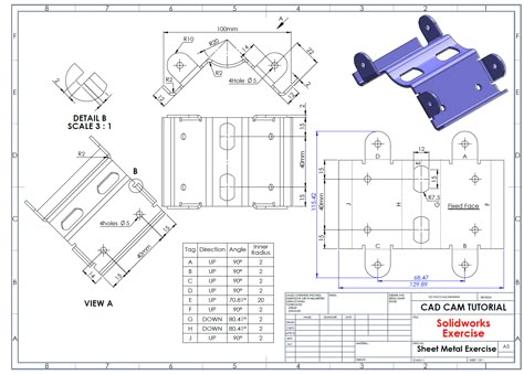 olidWorks Sheet metal Exercise Basic Features Creo Sheet Metal Drawing, Solidworks Sheet Metal Drawings, Sheet Metal Design, Sheet Metal Drawing, Drawing Book Pdf, Autocad Isometric Drawing, Milkshake Drink, Metal Sheet Design, Solidworks Tutorial