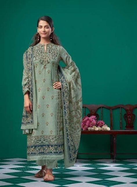 Cotton Satin Digital Print With Handwork Suit D.No 105 Bangladeshi Clothes, Desi Casual, Indian Lengha, Asian Dresses, Nishat Linen, House Wear, Pakistani Clothes, Pakistani Suit, Desi Wear