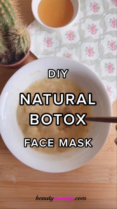 Instant skin tightening to look 10 years younger with DIY natural botox face mask - a banana face mask with one other secret ingredient! No one will be able to guess your age! Skin Tightening Face Mask, Tightening Face Mask, Glow Up Skin, Home Remedies For Wrinkles, Natural Botox, Tighten Facial Skin, Banana Face Mask, Botox Face, Banana Benefits