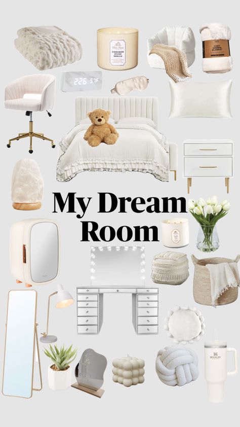 Comfy Room Ideas, Small Room Makeover, Room Wishlist, White Room Decor, Luxury Room Bedroom, Cosy Room, Room Redesign, Preppy Room Decor, Vanilla Girl