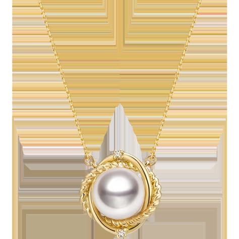 Elegant and Timeless Akoya Pearl Necklace 18K solid yellow gold Akoya saltwater cultured pearl Size: 8.0-8.5mm, 1pc Weight of diamonds: 2 diamonds, around 0.02 carat in total Chain length: 42cm + 3cm (adjustable) Handpicked of every pearl, only top 1% of pearls are selected Handcrafted Lifetime warranty Diamond Knot Necklace, Diamond Knot, Akoya Pearl Necklace, Pearl Jewels, Akoya Pearls, Knot Necklace, Jewellery Designs, Pearl Size, Creative Arts