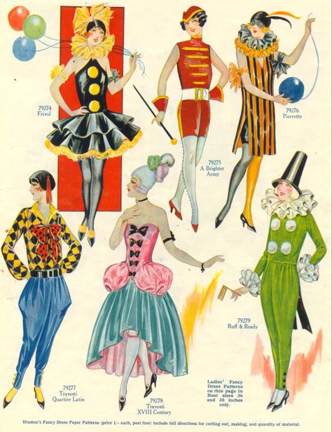 Circus Runway Fashion, Old Circus Costume, Vintage Halloween Costume Patterns, Vintage Circus Illustration, Vintage Circus Outfit, Circus Outfit Aesthetic, Circus Aesthetic Outfit, Vintage Costume Ideas, Circus Inspired Outfit