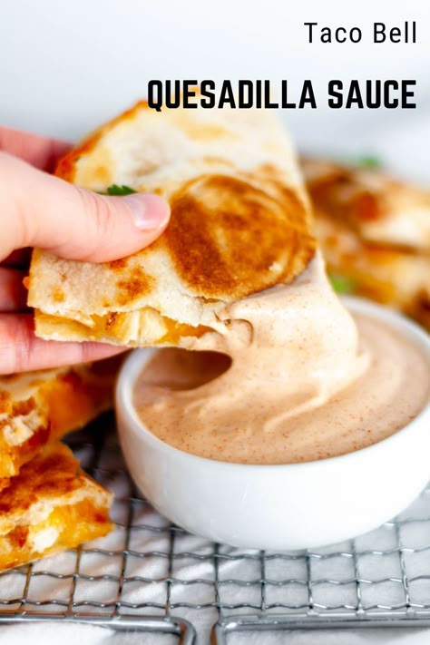 This copycat Taco Bell Quesadilla Sauce is just like the real deal and so simple to make at home. Spice up your favorite quesadilla with this yummy sauce.