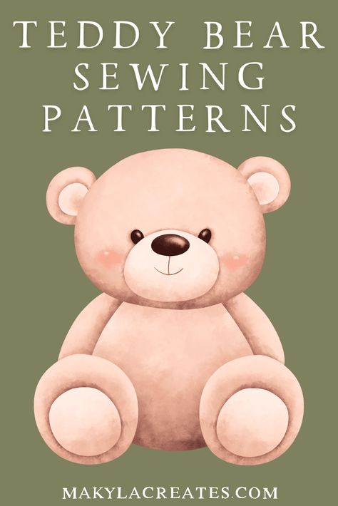 Care Bear Pattern Sewing, Non Jointed Teddy Bear Pattern, Sewing Teddy Bear Pattern Free, Sewn Teddy Bear Pattern, Stuffed Bear Sewing Pattern Free, Sewing Patterns Teddy Bears, Pattern For Teddy Bear Sewing, Teddy Bear Template Sewing, Simple Teddy Bear Sewing Pattern